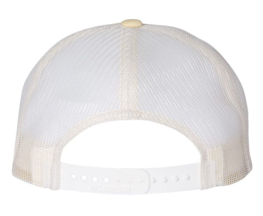 Yellow and White Structured Mesh Back Hat